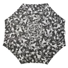 Grey And White Camouflage Pattern Straight Umbrellas by SpinnyChairDesigns