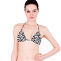 Grey and White Camouflage Pattern Bikini Top View1