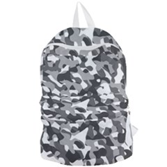 Grey And White Camouflage Pattern Foldable Lightweight Backpack by SpinnyChairDesigns