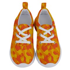 Orange And Yellow Camouflage Pattern Running Shoes by SpinnyChairDesigns