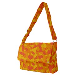 Orange And Yellow Camouflage Pattern Full Print Messenger Bag (m) by SpinnyChairDesigns