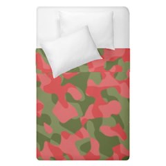 Pink And Green Camouflage Pattern Duvet Cover Double Side (single Size) by SpinnyChairDesigns