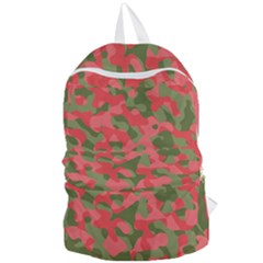 Pink And Green Camouflage Pattern Foldable Lightweight Backpack by SpinnyChairDesigns