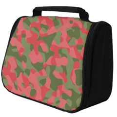 Pink And Green Camouflage Pattern Full Print Travel Pouch (big) by SpinnyChairDesigns