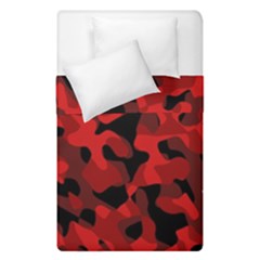 Red And Black Camouflage Pattern Duvet Cover Double Side (single Size) by SpinnyChairDesigns