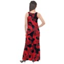 Red and Black Camouflage Pattern Sleeveless Velour Maxi Dress View2