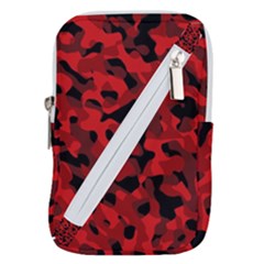 Red And Black Camouflage Pattern Belt Pouch Bag (small) by SpinnyChairDesigns