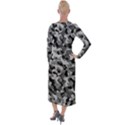 Grey and Black Camouflage Pattern Velvet Maxi Wrap Dress View2