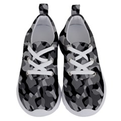 Grey And Black Camouflage Pattern Running Shoes by SpinnyChairDesigns