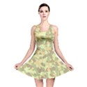 Light Green Brown Yellow Camouflage Pattern Reversible Skater Dress View1