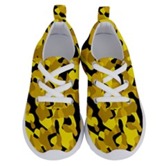 Black And Yellow Camouflage Pattern Running Shoes by SpinnyChairDesigns