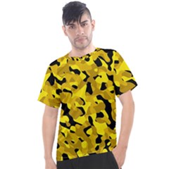 Black And Yellow Camouflage Pattern Men s Sport Top by SpinnyChairDesigns