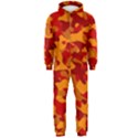 Red and Orange Camouflage Pattern Hooded Jumpsuit (Men)  View1