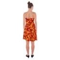 Red and Orange Camouflage Pattern Ruffle Detail Chiffon Dress View2