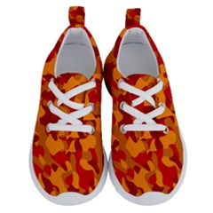 Red And Orange Camouflage Pattern Running Shoes by SpinnyChairDesigns