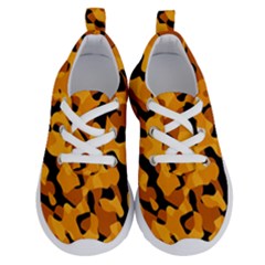 Orange And Black Camouflage Pattern Running Shoes by SpinnyChairDesigns