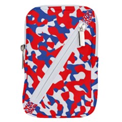 Red White Blue Camouflage Pattern Belt Pouch Bag (small) by SpinnyChairDesigns