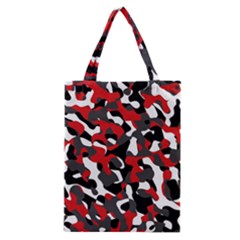 Black Red White Camouflage Pattern Classic Tote Bag by SpinnyChairDesigns