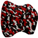 Black Red White Camouflage Pattern Velour Head Support Cushion View3