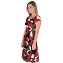 Black Red White Camouflage Pattern Classic Short Sleeve Dress View2