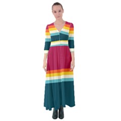 70s Vintage Stripes Button Up Maxi Dress by tmsartbazaar