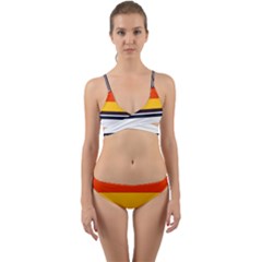 Retro Sunset Wrap Around Bikini Set by tmsartbazaar