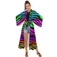 Colorful Zebra Maxi Kimono by Angelandspot