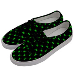 Neon Green Bug Insect Heads On Black Men s Classic Low Top Sneakers by SpinnyChairDesigns