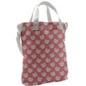 Cute Cat Faces White and Pink Canvas Messenger Bag View2