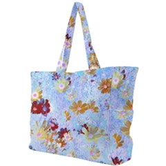 Cosmos Flowers Ligh Blue Simple Shoulder Bag by DinkovaArt