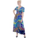 Infinity Painting Blue Button Up Short Sleeve Maxi Dress View1