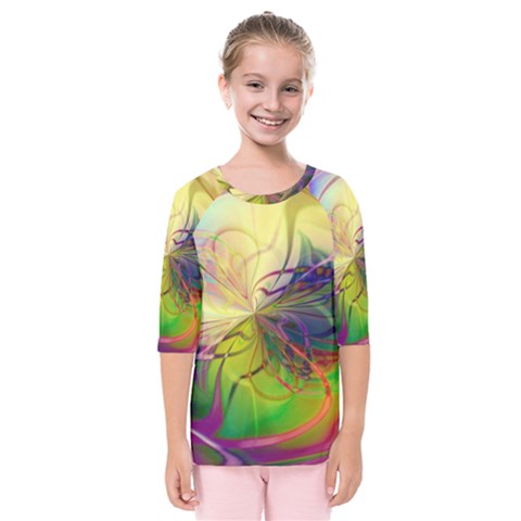  Rainbow Painting Patterns 1 Kids  Quarter Sleeve Raglan Tee by DinkovaArt