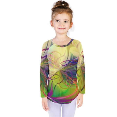  Rainbow Painting Patterns 1 Kids  Long Sleeve Tee by DinkovaArt