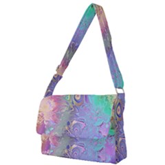 Pastel Marble Paint Swirl Pattern Full Print Messenger Bag (l) by SpinnyChairDesigns