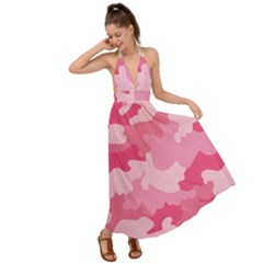 Camo Pink Backless Maxi Beach Dress by MooMoosMumma