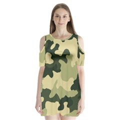 Camo Green Shoulder Cutout Velvet One Piece by MooMoosMumma