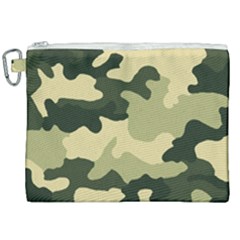 Camo Green Canvas Cosmetic Bag (xxl) by MooMoosMumma