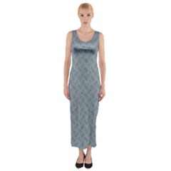 Grey Diamond Plate Metal Texture Fitted Maxi Dress by SpinnyChairDesigns