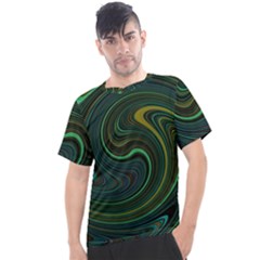 Dark Green Swirls Men s Sport Top by SpinnyChairDesigns