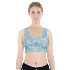 Light Blue Wildflowers Sports Bra With Pocket by SpinnyChairDesigns