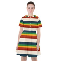 Rainbow Stripes Sailor Dress by tmsartbazaar