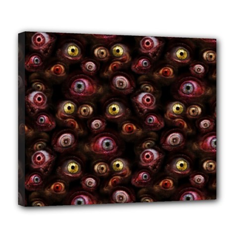 Zombie Eyes Pattern Deluxe Canvas 24  X 20  (stretched) by SpinnyChairDesigns