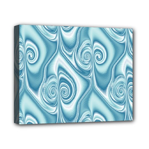 Abstract Blue White Spirals Swirls Canvas 10  X 8  (stretched) by SpinnyChairDesigns