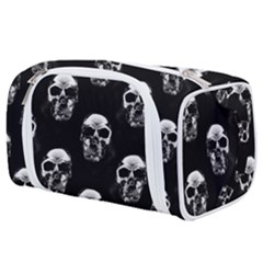 Black And White Skulls Toiletries Pouch by SpinnyChairDesigns