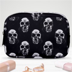 Black And White Skulls Make Up Pouch (small) by SpinnyChairDesigns