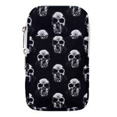 Black And White Skulls Waist Pouch (small) by SpinnyChairDesigns