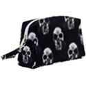 Black and White Skulls Wristlet Pouch Bag (Large) View1