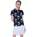 Black and White Skulls Women s Polo Tee View1