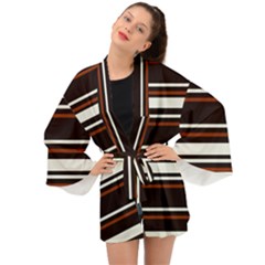 Classic Coffee Brown Long Sleeve Kimono by tmsartbazaar