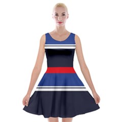 Casual Uniform Stripes Velvet Skater Dress by tmsartbazaar